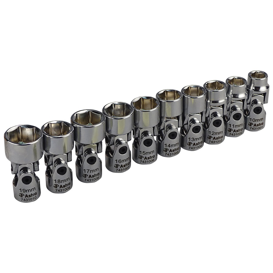 Astro Pneumatic® 10-Pc 3/8" Dr 6-Pt Metric Flex Socket Set