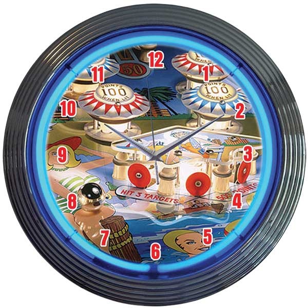 Pinball Neon Wall Clock