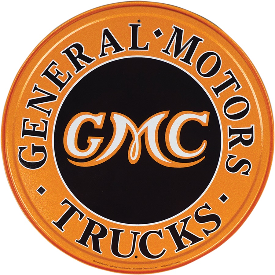 GMC Trucks Aluminum-Style Sign - 11-3/4" Dia