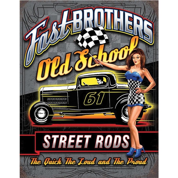 Fast Brothers Tin Sign - 12-1/2"W x 16"H