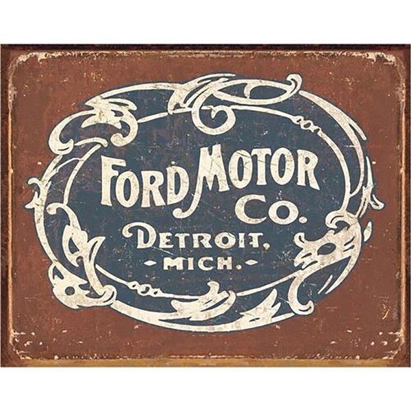 Ford Historic Logo Tin Sign - 16"W x 12-1/2"H