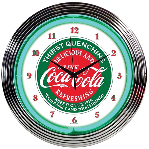 Coca-Cola Evergreen Neon Wall Clock