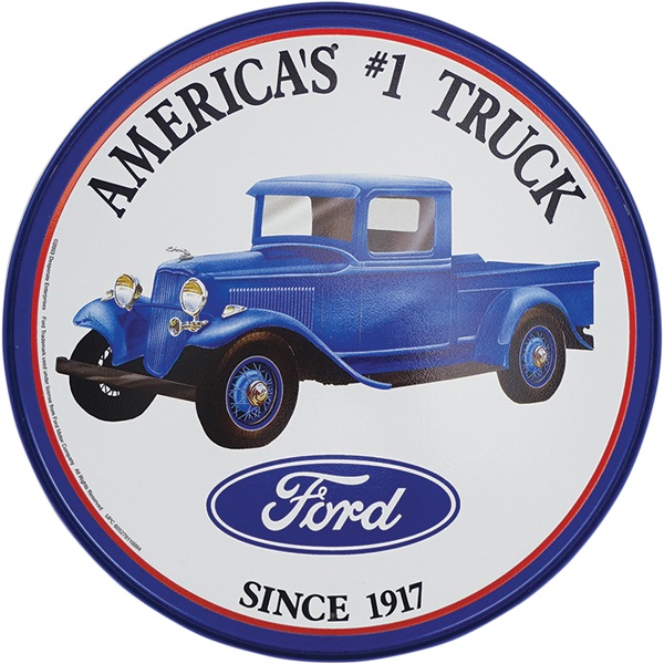 Ford Truck Aluminum-Style Sign - 11-3/4" Dia