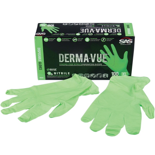 SAS® DERMA-VUE™ Disposable Nitrile Work Gloves, XL