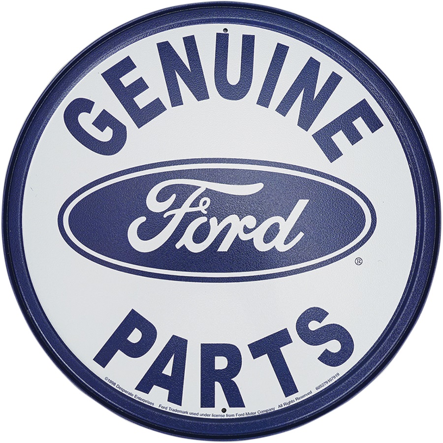 Genuine Ford Parts Aluminum-Style Sign - 11-3/4" Dia