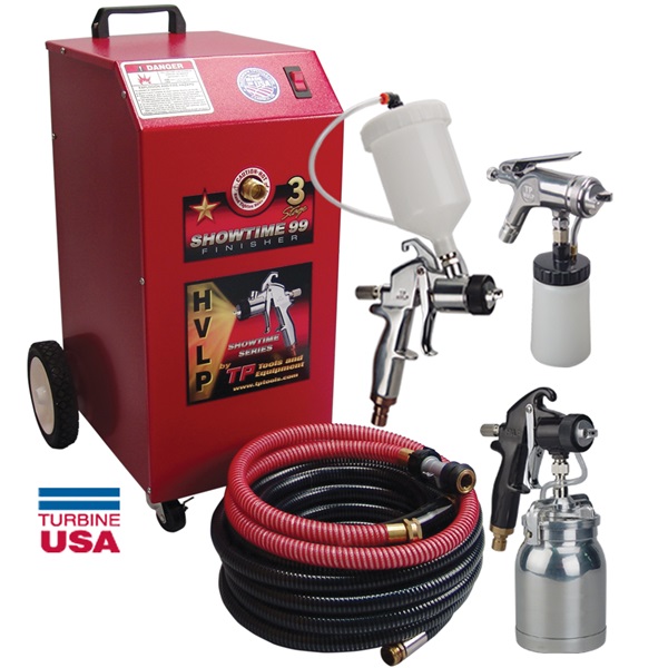 SHOWTIME 99 "Finisher" HVLP Turbine Unit with 3 Paint Spray Guns TP