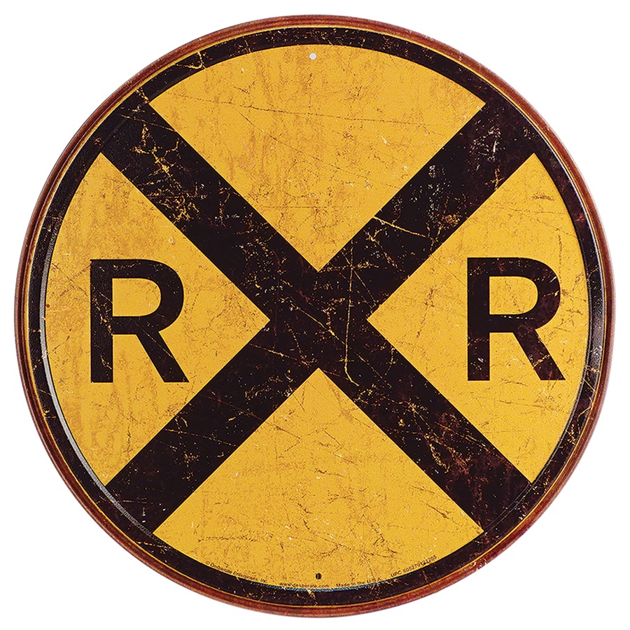 Railroad Crossing Aluminum-Style Sign - 11-3/4" Dia