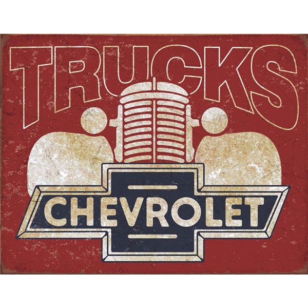 Chevy Trucks 40s Tin Sign - 16"W x 12-1/2"H