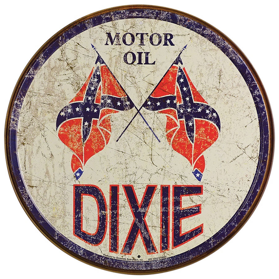 Dixie Oil Aluminum-Style Sign - 11-3/4" Dia