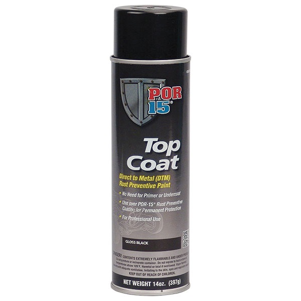 POR-15® Gloss Black Topcoat, 14 oz Spray - TP Tools & Equipment