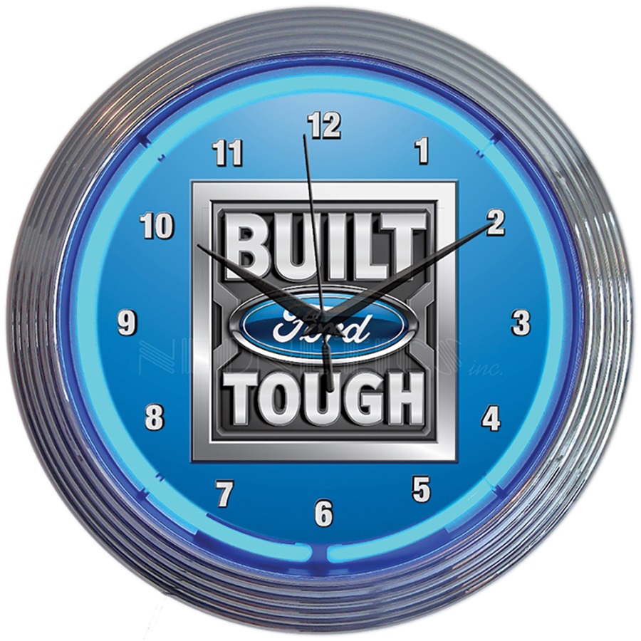 Built Ford Tough Neon Wall Clock