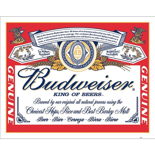 Budweiser King Tin Sign - 16"W x 12-1/2"H