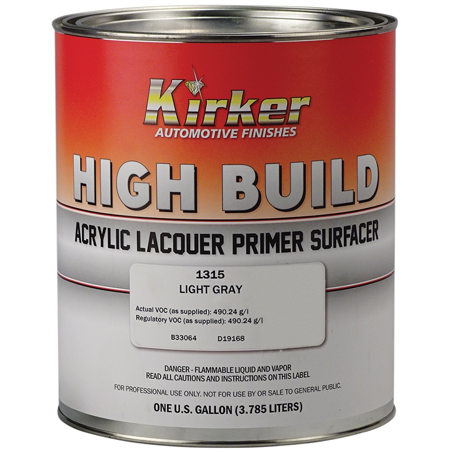 Kirker Acrylic Lacquer High-Build Primer (1K) - Gray, Gal