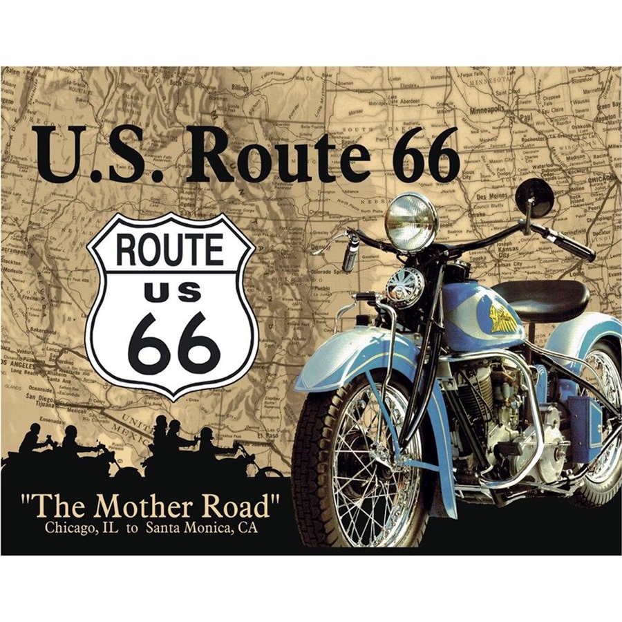 The Mother Road Tin Sign - 16"W x 12-1/2"H