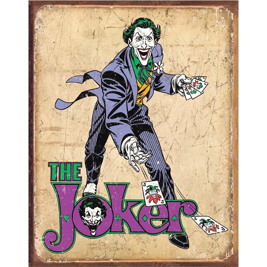 DC Comics - The Joker Tin Sign - 12-1/2"W x 16"H