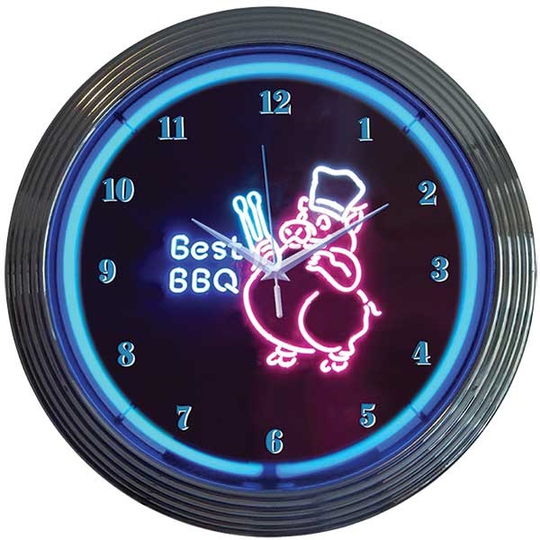 Best BBQ Pig Neon Wall Clock