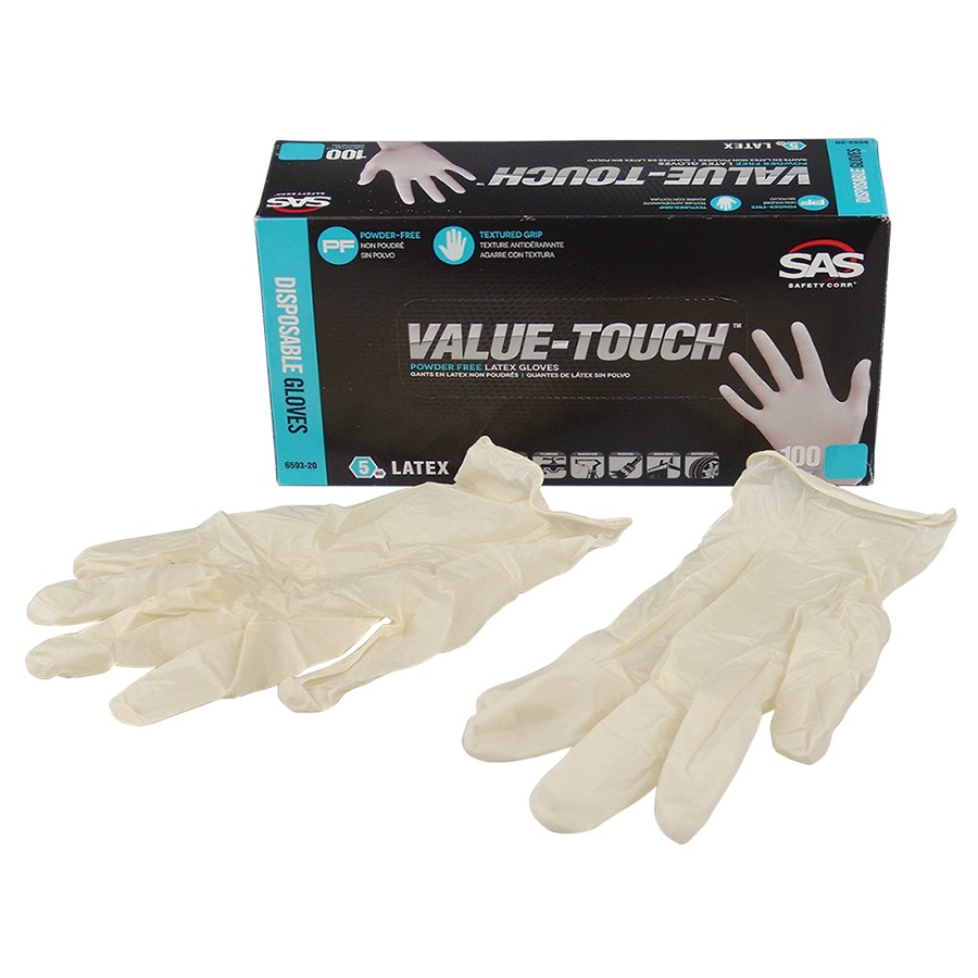 SAS® VALUE-TOUCH™ Disposable Latex Work Gloves, XL