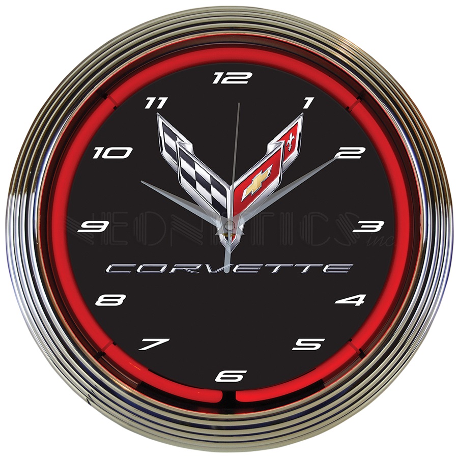 Corvette C8 Neon Wall Clock