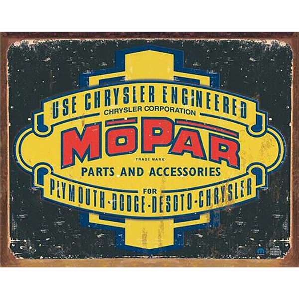 Mopar Logo '37 - '47 Tin Sign - 16"W x 12-1/2"H