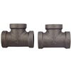 Tee, 1/4" pipe thread, 2 pk