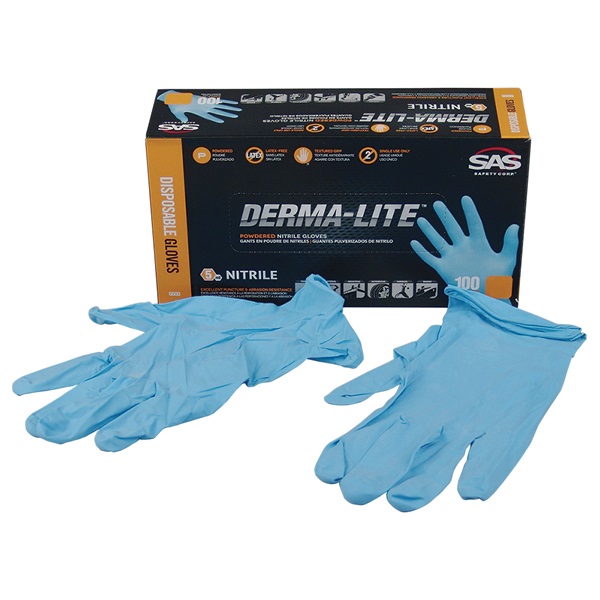 SAS® DERMA-LITE™ Disposable Nitrile Work Gloves, XL