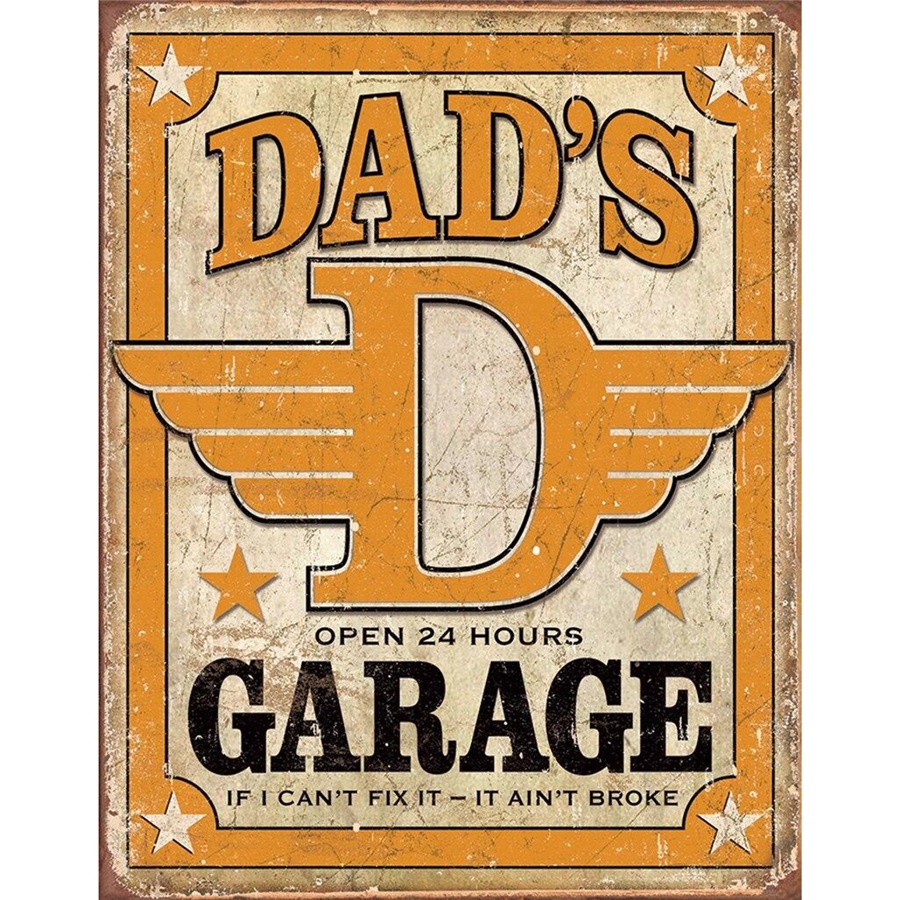 Dad's Garage Tin Sign - 12-1/2"W x 16"H