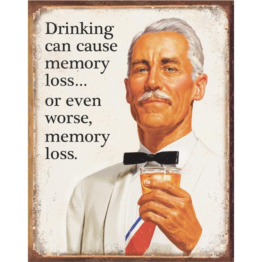 Ephemera - Memory Loss Tin Sign - 12-1/2"W x 16"H