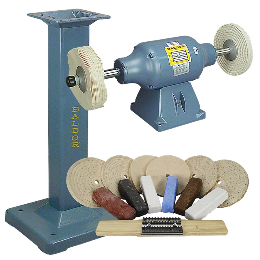 Baldor® 3/4HP Buffer, Baldor® Cast-Iron Stand & Buffing Kit