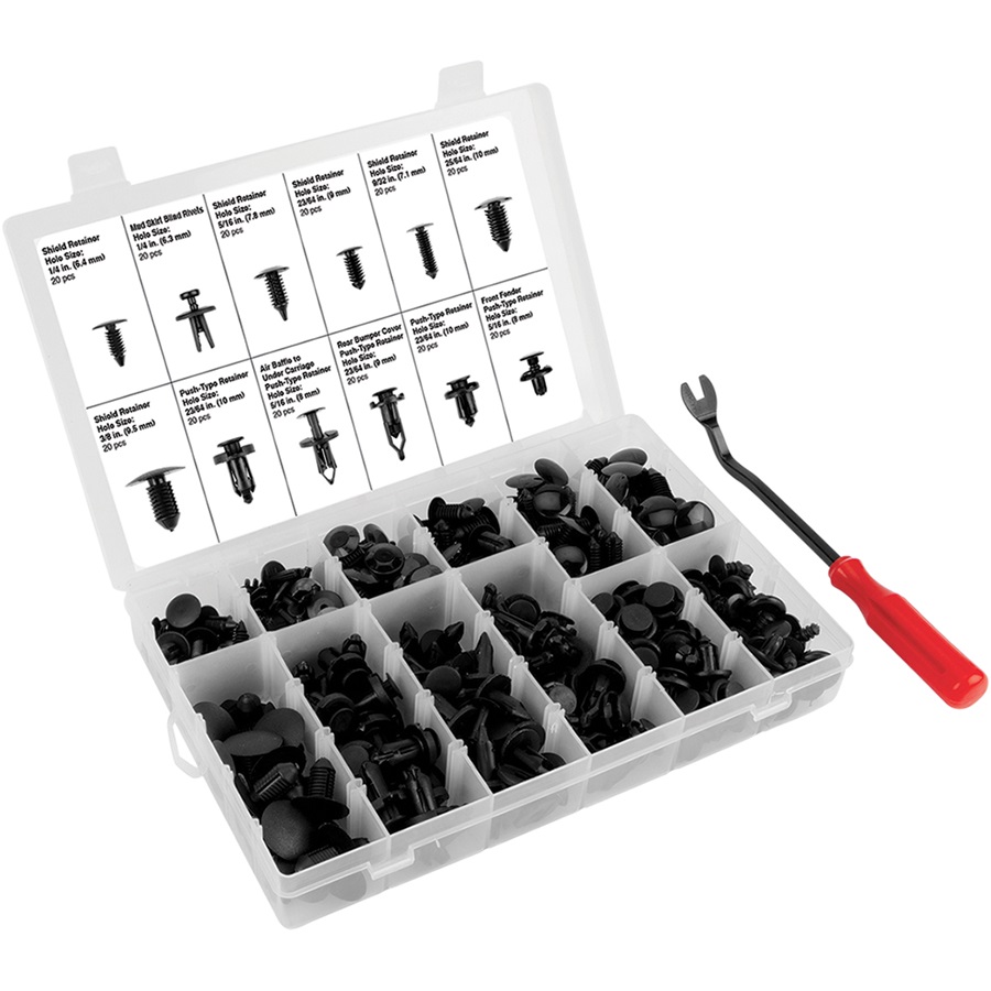 Performance Tool® 240-Pc Push Pin Retainer Kit with Tool