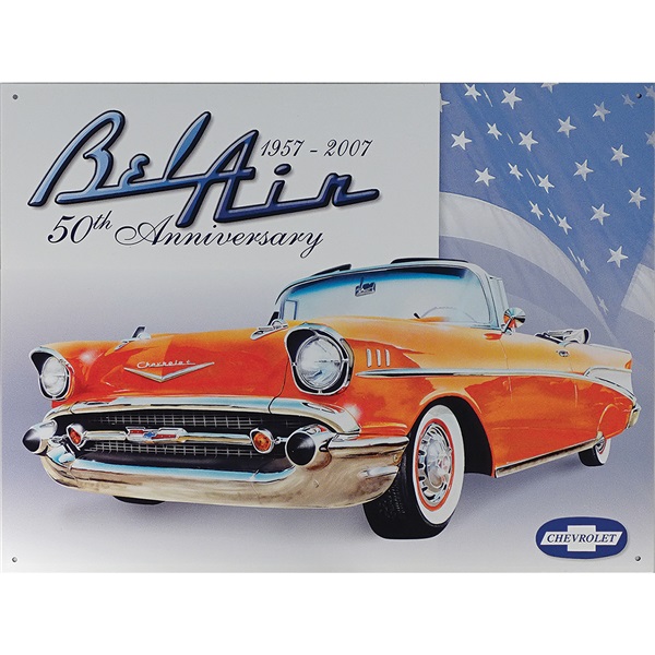 Bel Air 50th Anniversary Tin Sign - 16"W x 12-1/2"H