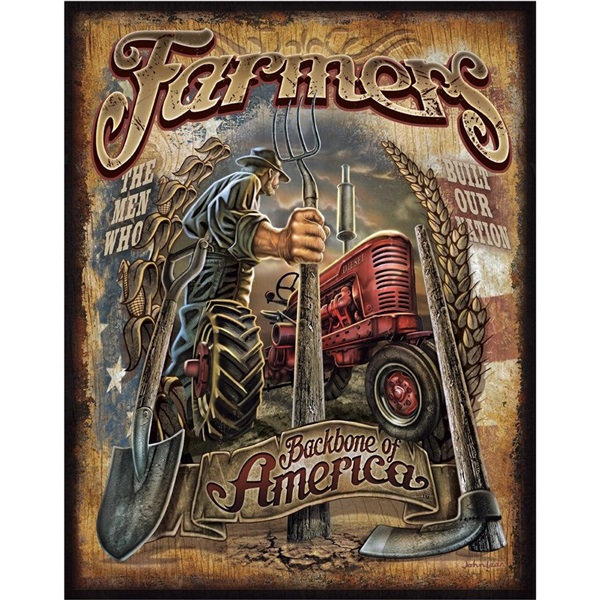 Farmers - Backbone Tin Sign - 12-1/2"W x 16"H