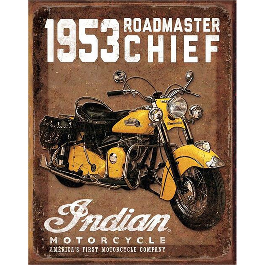 1953 Indian Roadmaster Tin Sign - 12-1/2"W x 16"H