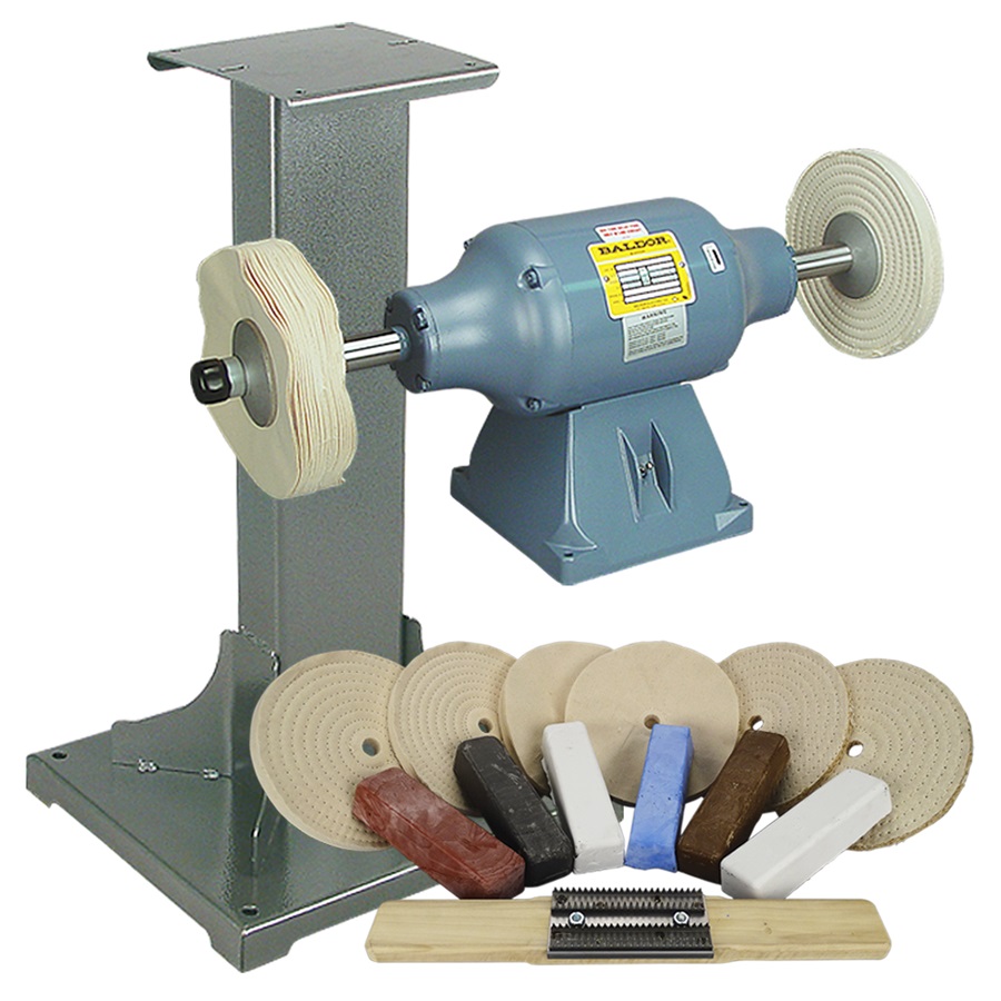 Baldor® 3/4HP Buffer, 11 Ga Steel Stand & Buffing Kit