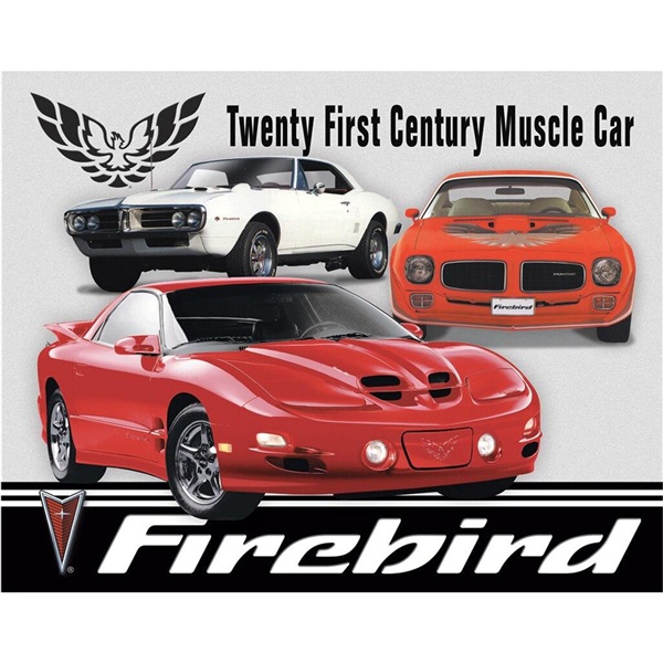 Pontiac Firebird Tribute Tin Sign - 16"W x 12-1/2"H