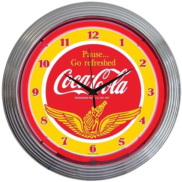 Coca-Cola Wings Neon Wall Clock
