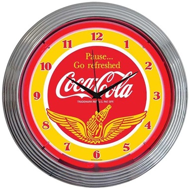Coca-Cola Wings Neon Wall Clock