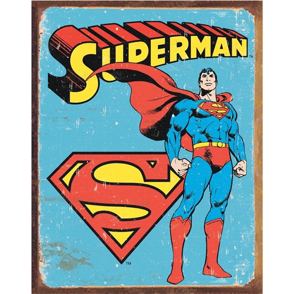 Superman - Retro Tin Sign - 12-1/2"W x 16"H