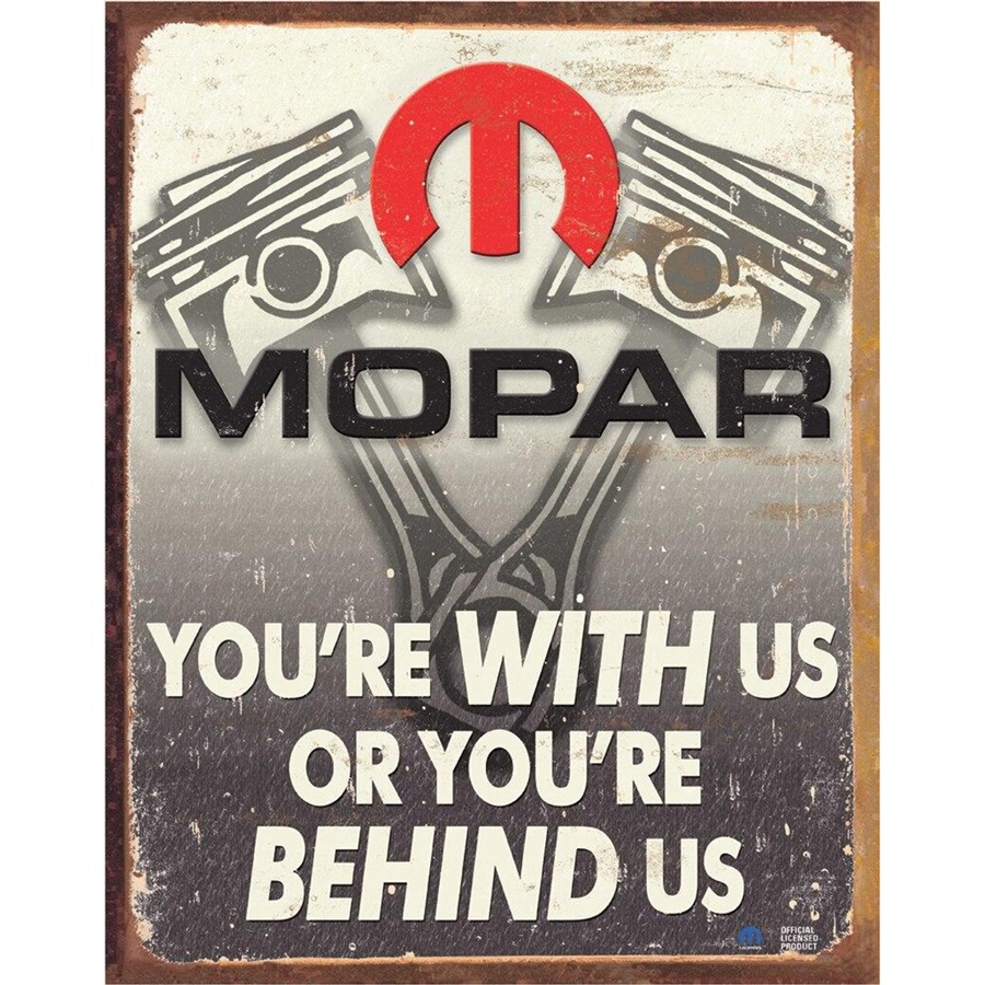 Mopar - Behind Us Tin Sign - 12-1/2"W x 16"H