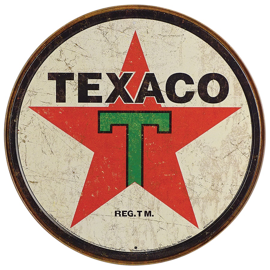 Texaco Aluminum-Style Sign - 11-3/4" Dia