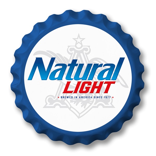 Natural Light Bottle Cap Aluminum-Style Sign - 18" Dia