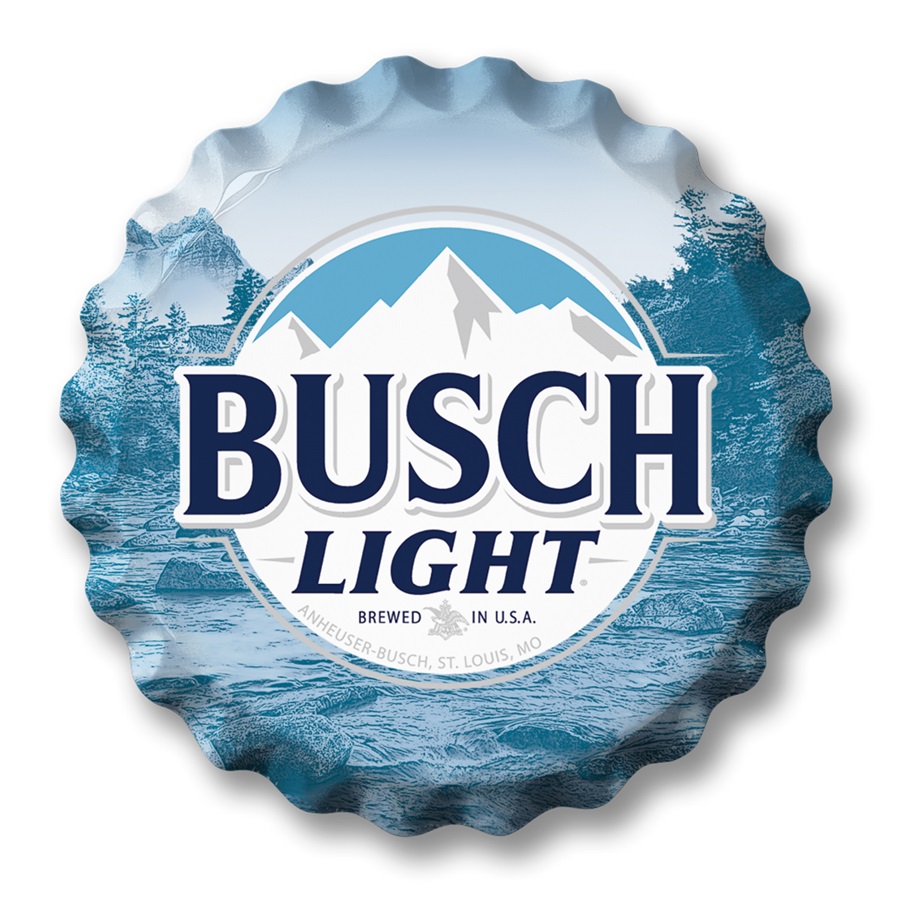 Busch Light Bottle Cap Aluminum-Style Sign - 18" Dia