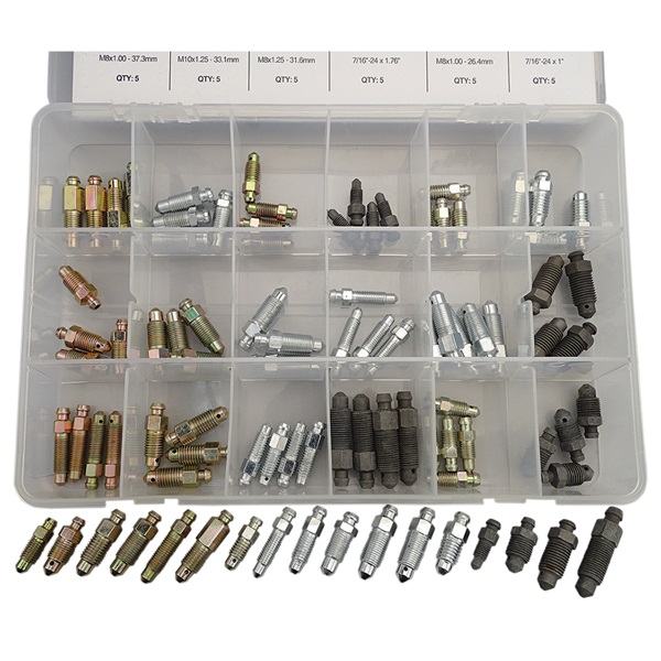 90-Pc Brake Bleeder Screw Assortment