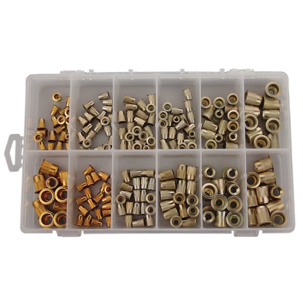 TP Tools® 190-Pc Repl Zinc-Plated Steel Threaded Rivet Nut Kit