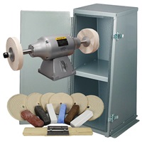 Baldor&#174; 3/4HP 2-Speed Buffer, Enclosed Buffer Cabinet Stand &amp; Buffing Kit