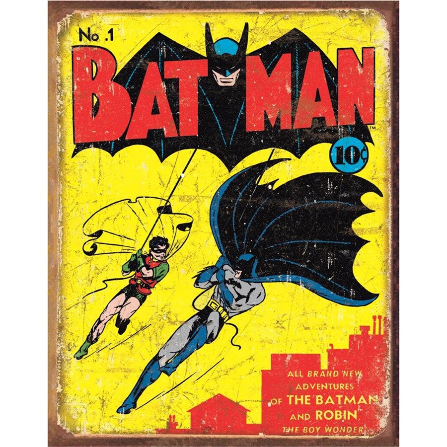 Batman No1 Cover Tin Sign - 12-1/2"W x 16"H