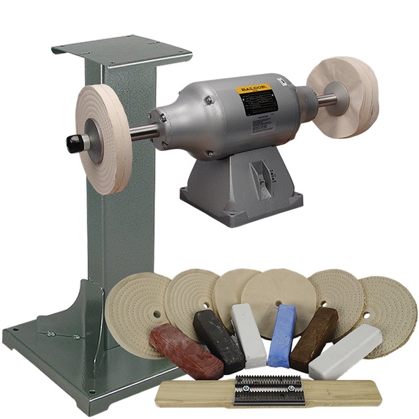 Baldor® 3/4HP 2Speed Buffer, 11 Ga Steel Stand & Buffing Kit TP