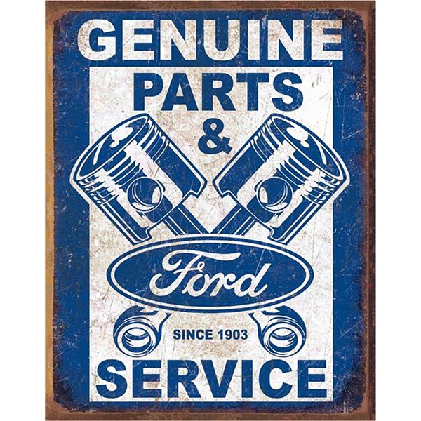 Ford Service - Pistons Tin Sign - 12-1/2"W x 16"H