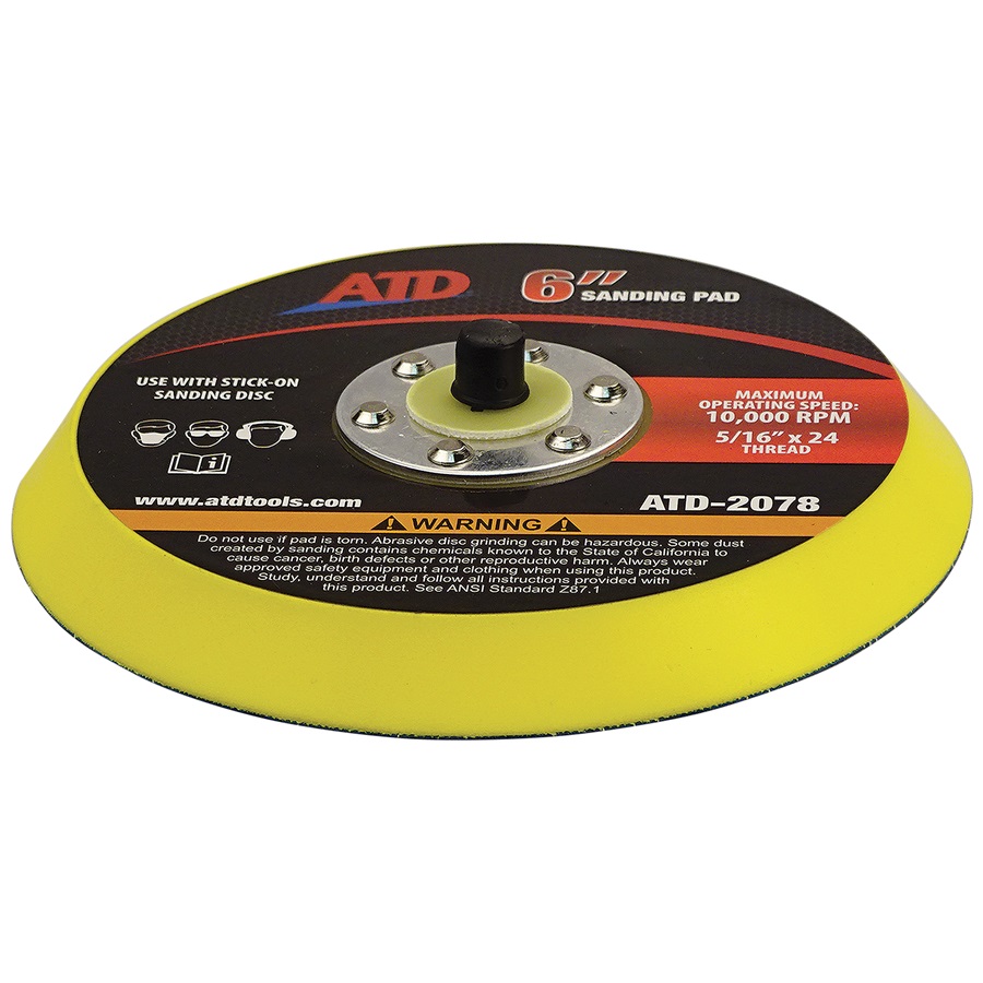 6" Dia D.A. Sander Vinyl-Faced Backing Pad