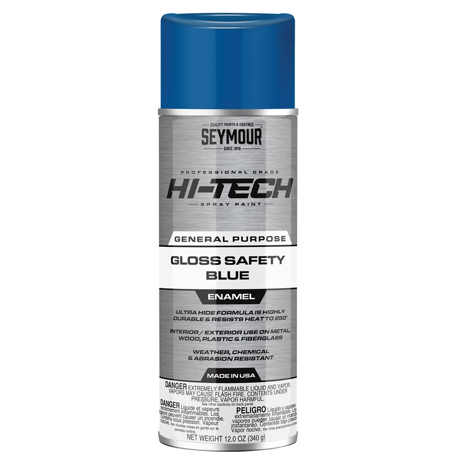 SEYMOUR® HI-TECH Spray Enamels - Gloss Safety Blue, 12 oz