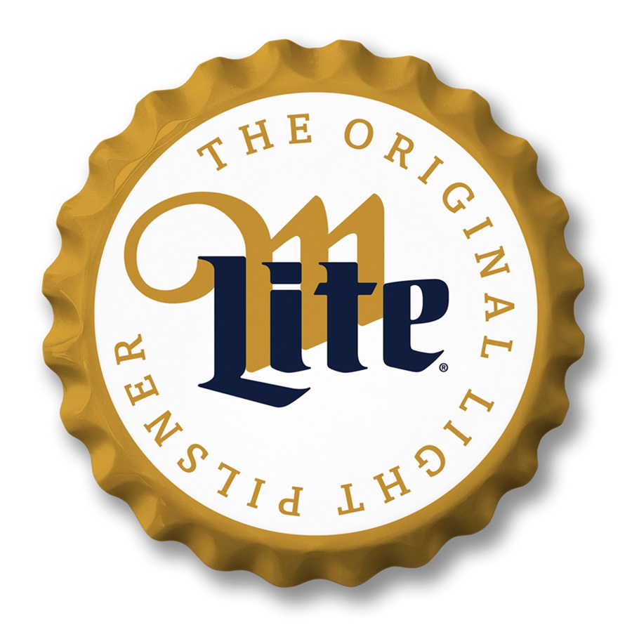 Miller Lite Bottle Cap Aluminum-Style Sign - 18" Dia